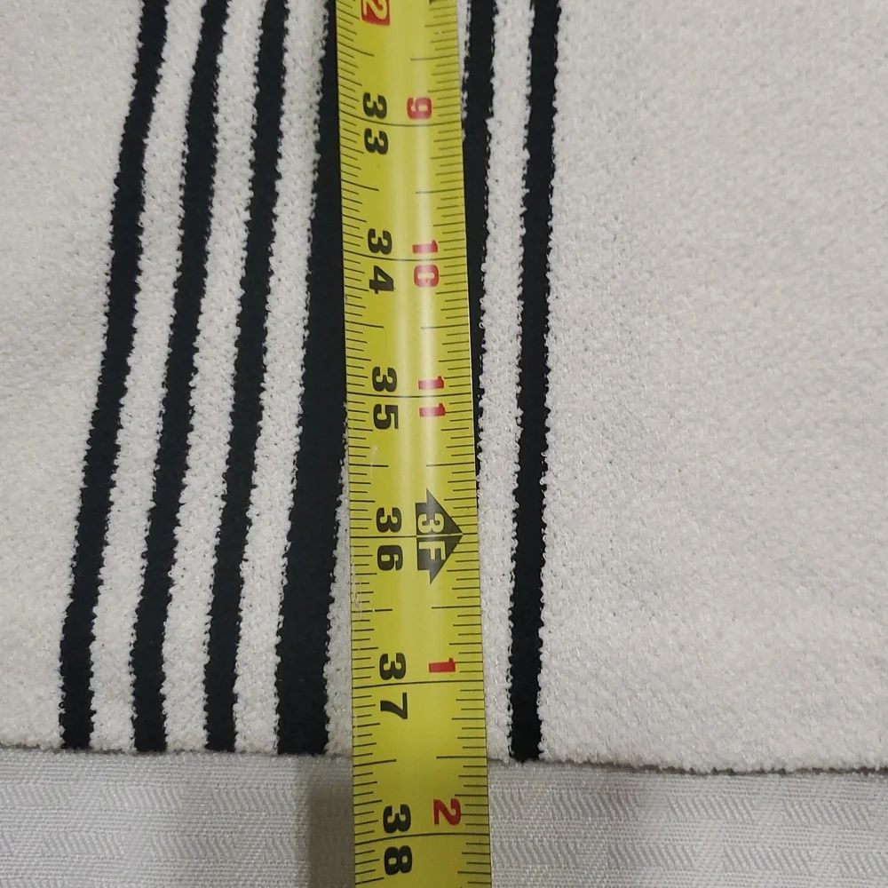 St John white black Terry Cloth  striped knit tunic dress size L - Picture 12 of 16